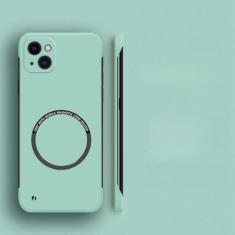 Capa de telefone magnética sem moldura de pc duro para iphone 14 pro max 13 12 11 pro mini 15 14 plus capa fina fosca, hortelã, para iphone 15 pro