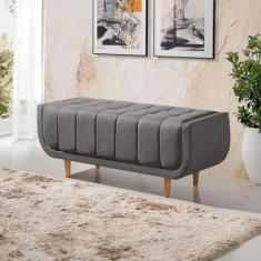 Recamier Alemanha 1,00M com Base Madeira Linho Sofatec, Grafite