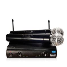 Microfone sem fio duplo uhf