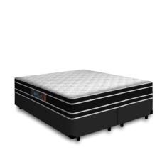 Cama Box Queen + Colchão De Espuma D33 - Castor - Black White Double F