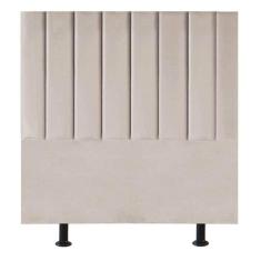 Cabeceira Estofada Cama Box Solteiro 90 Cm Marina Veludo bege