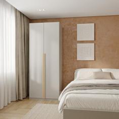 Guarda-roupa Modular 80cm com Portas e Gaveteiro Jade Cabecasa Madeiramadeira Cinza Urbano