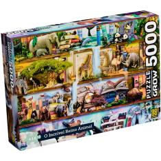 Quebra Cabeça Puzzle 5000 Peças O Incrível Reino Animal Grow