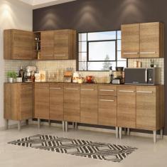 Cozinha Completa de Canto Madesa Emilly Rock Rustic