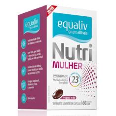 EQUALIV Nutri Mulher - Suplemento Alimentar em Cápsulas - Energia e Bem-estar - Multivitamínico Completo - Complexo B, Vitamina C, Ferro e Magnésio, 60 Cápsulas Gel