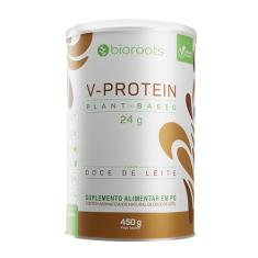 Proteína Vegetal V-protein 24 g Sabor Doce de Leite 450 g - Bioroots - Energia
