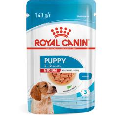 Ração Royal Canin Sachê Size Health Nutrition Puppy Wet para Cães Filhotes Raças Médias - 140 g