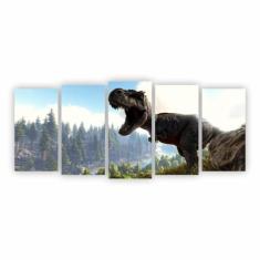 Quadro Dinossauro T Rex Decorativo Paisagem Em Tela Canvas - Plimshop
