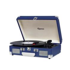 Vitrola HI FI Raveo Sonetto Chrome, Vinyl, Bluetooth, USB, Aux, Navy -