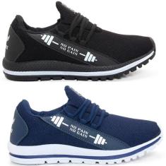 Kit 2 pares de Tênis Esportivo Unissex Haymax Cross Corrida, Preto bra