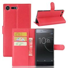 Capa premium para SONY Xperia XZ, capa carteira flip de couro PU premium com compartimento para cartão, suporte e fecho magnético [capa interna à prova de choque de TPU] Compatível com SONY Xperia XZ