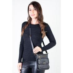 Bolsa pequena transversal em couro liso Emma-Feminino