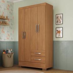 Guarda Roupa Infantil 4 Portas e 2 Gavetas Amy Espresso Móveis
