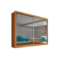 Guarda Roupas 2 Portas De Correr E 4 Gavetas C- Espelho Verona Plus Peroba - Europa