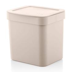 Lixeira pequena 2,5 Litros Bege banheiro cozinha sala Ou
