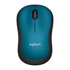 Mouse sem fio Logitech M185 2.4GHz com receptor USB, Design Ambidestro Compacto, Conexão USB e Pilha Inclusa - Azul