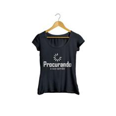 Camiseta Baby Look Engraçadas Procurando Sua Opinião Feminino Preto -