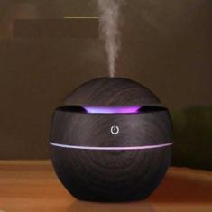 Umidificador Vaso Aromatizador Ultrassônico Tipo Madeira Usb Com Led C