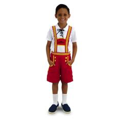 Fantasia Alemã Clássica Infantil Com Camiseta E Suspensório Tamanho P