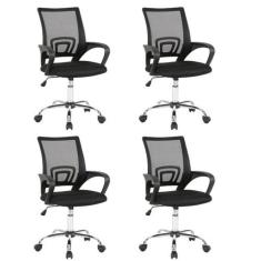 Kit 4 Cadeiras Escritório Diretor Tela Mesh Manchester - Espresso Móve