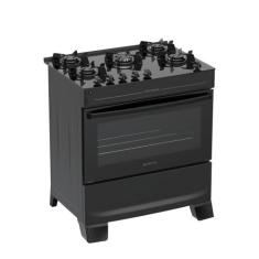 Fogão 5 Bocas Atlas Mônaco Top Glass Mesa de Vidro, Preto, Bivolt