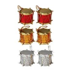 Enfeite de Natal Tamborzinho Metalizado 2,5cmX2,5cm 9 Peças