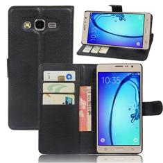 Capa carteira para Samsung ON 7 Pro, carteira flip de couro PU premium com compartimento para cartão, suporte e fecho magnético [capa interna à prova de choque de TPU] Compatível com Samsung ON 7 Pro