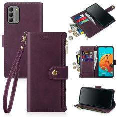 Antsturdy Capa carteira Nokia G400 5G com suporte para cartão para mulheres e homens, Nokia G400 5G Capa de telefone com bloqueio de RFID, capa flip de couro PU à prova de choque com alça zíper