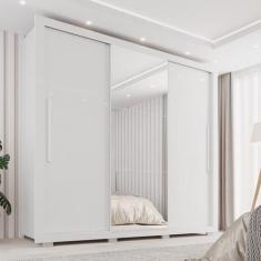 Guarda-roupa Casal com Espelho 3 Portas 4 Gavetas Costa Rica - Sallêto