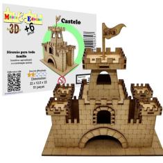 Brinquedo Educativo Quebra Cabeça 3D Castelo Mdf - Monte & Eduque