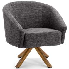 Poltrona Decorativa Sala de Estar Giratória Alicia Rústico Gran Belo