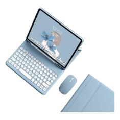 Teclado Redondo + Mouse + Capa Para iPad 5ª/6ª Geração iPad Air1/Air2 iPad Pro 9.7 Polegadas