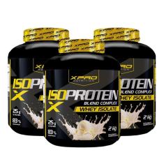 Kit 3x Whey Iso Blend  Protein Isolado 2Kg - XPRO-Unissex