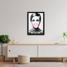 Quadro Decorativo Twiggy Chicletes 45x34Cm Moldura Preta - Quadros On-