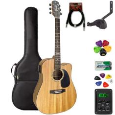 Violão Giannini Folk Aço Gf1D Natural Zebra  Zw  + Kit3Pl