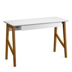 Escrivaninha com Gaveta Home Office 125cm Taurus Patrimar Branco