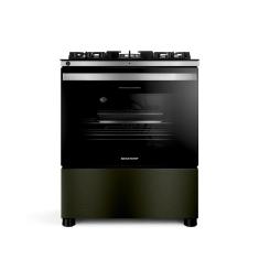 Fogão Brastemp Eclipse Collection 5 Bocas Com Mesa De Vidro, Funcao Air Fryer E Turbo Chama BFS5LAP 220V