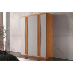 Guarda Roupa 4 Portas E 2 Gavetas C- Pés Grécia Naturale-off White - Rufato