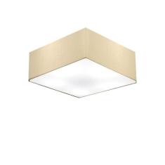 Plafon Quadrado Md-3001 Cúpula Em Tecido 12/35x35cm Algodão Crú - Bivolt