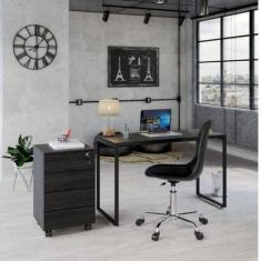 Conjunto Home Office Industrial 2 Peças com 1 Escrivaninha 120cm e 1 G