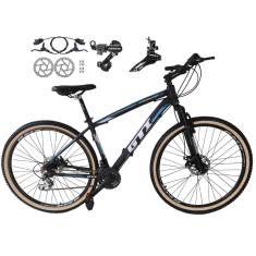 Bicicleta Aro 29 Gti Roma 21v Alumínio Freios a Disco Hidráulicos Câmbios Shimano Pneus Bege-Unissex