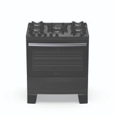 Fogão Atlas Agile Up Glass 5 Bocas com Mesa de Vidro e Tripla Chama Bivolt Preto