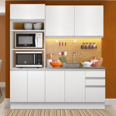 Cozinha Compacta Madesa Glamy Laura 7 Portas 3 Gavetas (sem T