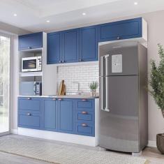 Cozinha Completa 4 Peças Torre Quente Aéreo 3 Portas Balcão 2 Gavetas 