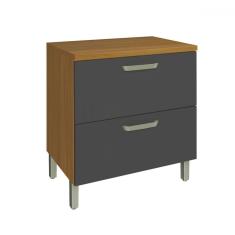 Balcão de Cozinha 80 Cm Princesa 1 Porta 1 Gaveta 100% Mdf Freijó/Grafite - Nesher