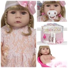 Bebê Reborn Abigail Corpo de Vinil Bolsa Enxoval 20 Itens - Cegonha Re