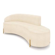 Sofá 4 Lugares Orgânico 220cm Pé Dourado Morgan Bouclê Bege D03 - D`rossi