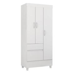 Guarda Roupa Solteiro Wind 3 Portas e 2 Gavetas Flex Branco - Demóbile