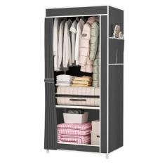 Armario Guarda Roupa Portatil Sapateira Prateleiras Organizador Brinquedos Quarto Toalha Roupa De Cama Cinza