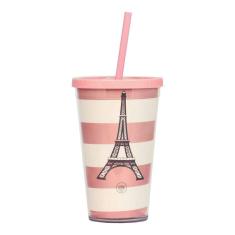 Copo Canudo 500 ML Duas camadas - Torre Eiffel